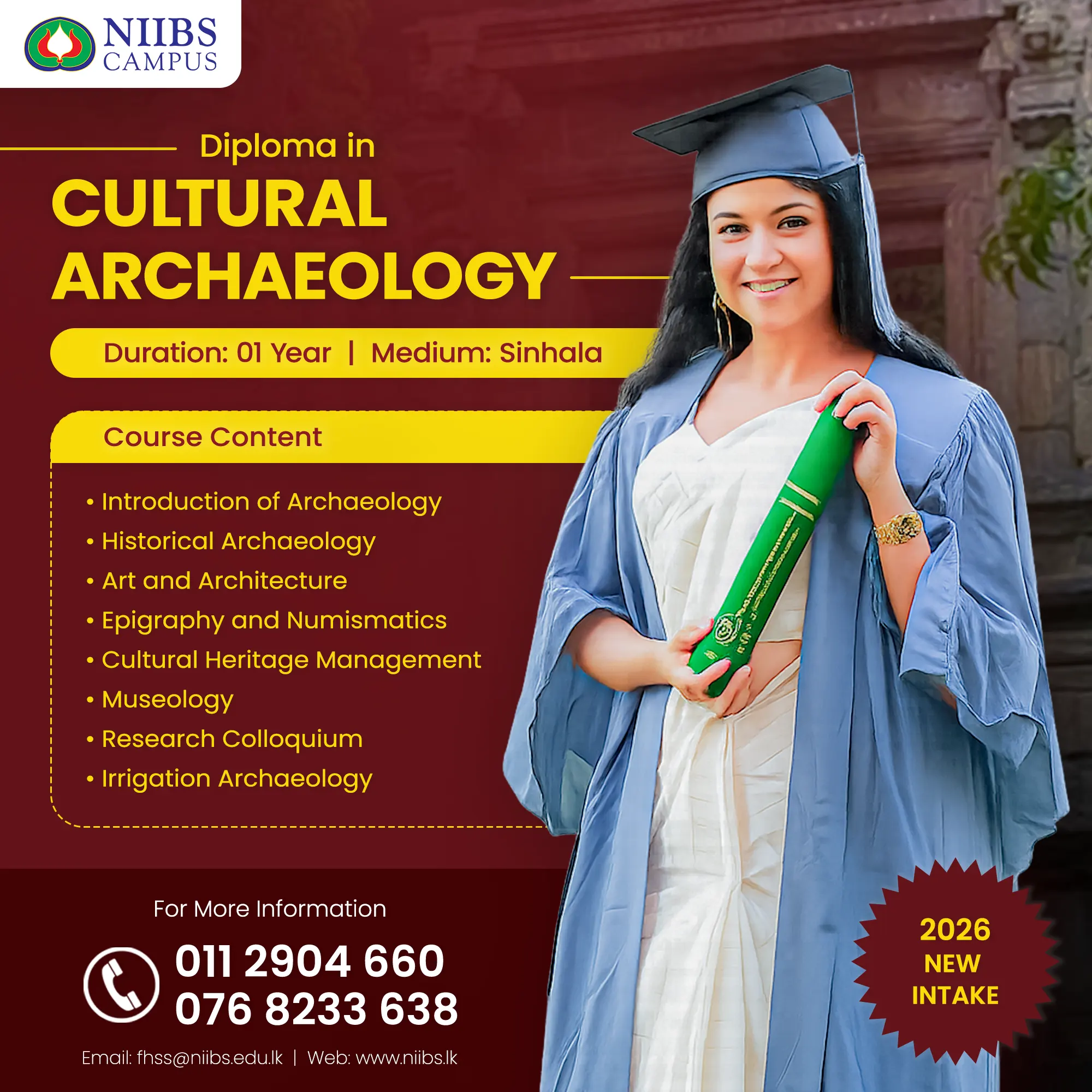 Diploma in Cultural Archaeology 2026 Intake Post